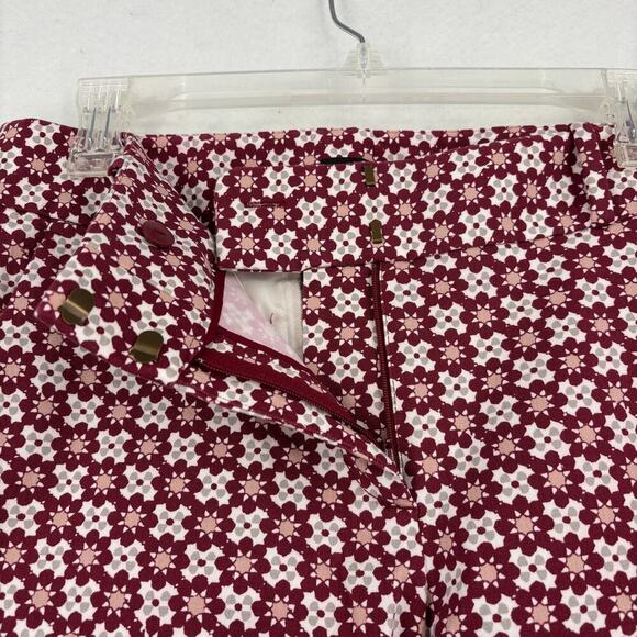 Ann Taylor Loft Julie Skinny Ankle Pant Size 8 Red Gray Print High Rise Stretch - Picture 6 of 14